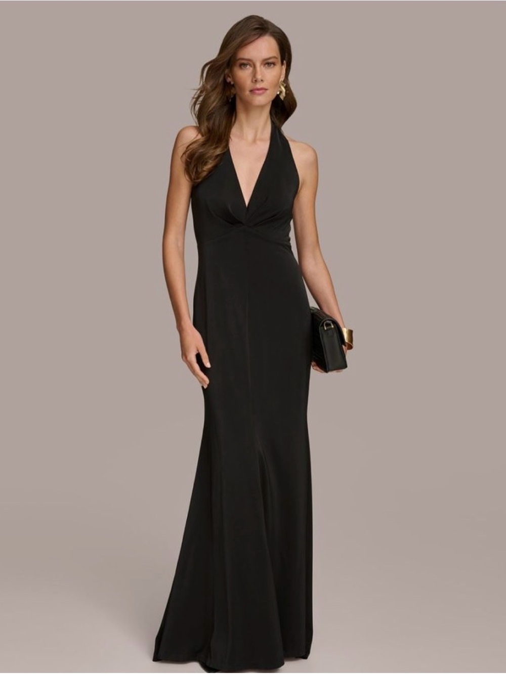 Donna Karan Black One-Shoulder Evening Gown